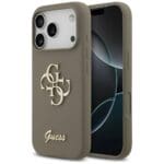 Guess Silicone Big 4G Script Brown Kryt iPhone 17 Pro