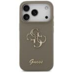 Guess Silicone Big 4G Script Brown Kryt iPhone 17 Pro