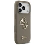 Guess Silicone Big 4G Script Brown Kryt iPhone 17 Pro