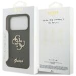 Guess Silicone Big 4G Script Khaki Kryt iPhone 17 Pro
