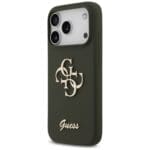 Guess Silicone Big 4G Script Khaki Kryt iPhone 17 Pro Max
