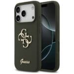 Guess Silicone Big 4G Script Khaki Kryt iPhone 17 Pro Max