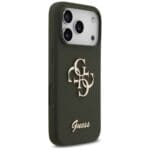 Guess Silicone Big 4G Script Khaki Kryt iPhone 17 Pro Max