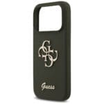 Guess Silicone Big 4G Script Khaki Kryt iPhone 17 Pro Max