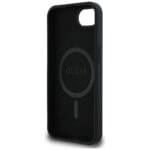 Guess Silicone Script Metal Logo MagSafe Black Kryt iPhone 16e