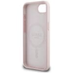 Guess Silicone Script Metal Logo MagSafe Pink Kryt iPhone 16e