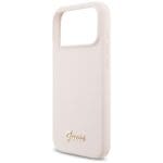 Guess Silicone Script Metal Logo MagSafe Pink Kryt iPhone 17 Pro Max
