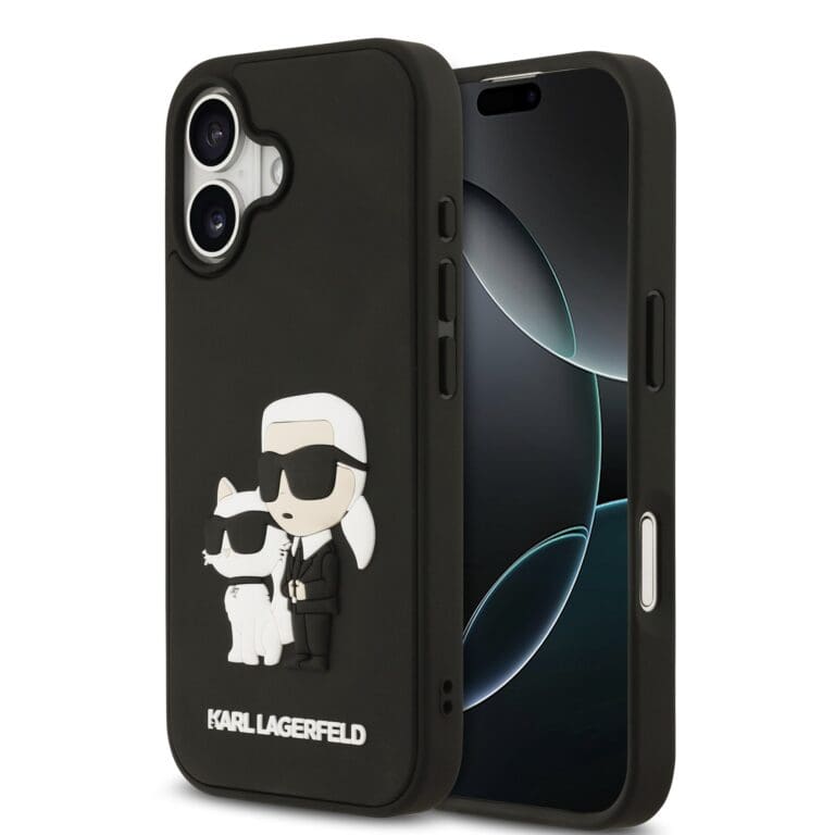 Karl Lagerfeld 3D Rubber Karl and Choupette Black Kryt iPhone 17