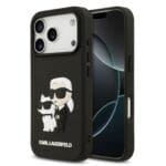 Karl Lagerfeld 3D Rubber Karl and Choupette Black Kryt iPhone 17 Pro