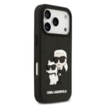 Karl Lagerfeld 3D Rubber Karl and Choupette Black Kryt iPhone 17 Pro