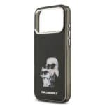 Karl Lagerfeld IML Aquarelle Karl and Choupette Black Kryt iPhone 17 Pro Max