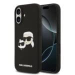Karl Lagerfeld Liquid Silicone Double Heads MagSafe Black Kryt iPhone 17