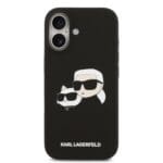 Karl Lagerfeld Liquid Silicone Double Heads MagSafe Black Kryt iPhone 17