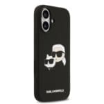 Karl Lagerfeld Liquid Silicone Double Heads MagSafe Black Kryt iPhone 17