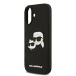 Karl Lagerfeld Liquid Silicone Double Heads MagSafe Black Kryt iPhone 17
