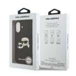 Karl Lagerfeld Liquid Silicone Double Heads MagSafe Black Kryt iPhone 17