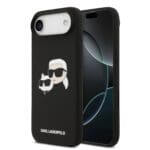 Karl Lagerfeld Liquid Silicone Double Heads MagSafe Black Kryt iPhone 17 Air