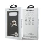Karl Lagerfeld Liquid Silicone Double Heads MagSafe Black Kryt iPhone 17 Air