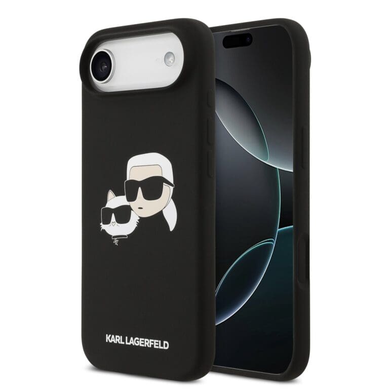 Karl Lagerfeld Liquid Silicone Double Heads MagSafe Black Kryt iPhone 17 Air
