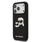 Karl Lagerfeld Liquid Silicone Double Heads MagSafe Black Kryt iPhone 17 Pro