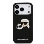Karl Lagerfeld Liquid Silicone Double Heads MagSafe Black Kryt iPhone 17 Pro