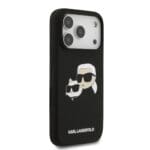 Karl Lagerfeld Liquid Silicone Double Heads MagSafe Black Kryt iPhone 17 Pro