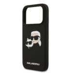 Karl Lagerfeld Liquid Silicone Double Heads MagSafe Black Kryt iPhone 17 Pro