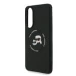Karl Lagerfeld Liquid Silicone Double Heads MagSafe Black Kryt Samsung Galaxy S25 Edge
