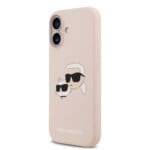 Karl Lagerfeld Liquid Silicone Double Heads MagSafe Pink Kryt iPhone 17