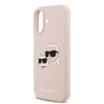 Karl Lagerfeld Liquid Silicone Double Heads MagSafe Pink Kryt iPhone 17