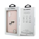 Karl Lagerfeld Liquid Silicone Double Heads MagSafe Pink Kryt iPhone 17