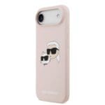 Karl Lagerfeld Liquid Silicone Double Heads MagSafe Pink Kryt iPhone 17 Air