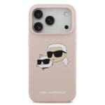 Karl Lagerfeld Liquid Silicone Double Heads MagSafe Pink Kryt iPhone 17 Pro