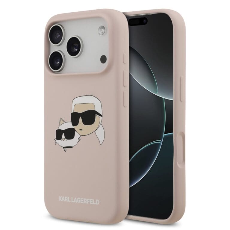 Karl Lagerfeld Liquid Silicone Double Heads MagSafe Pink Kryt iPhone 17 Pro