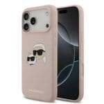 Karl Lagerfeld Liquid Silicone Double Heads MagSafe Pink Kryt iPhone 17 Pro Max