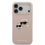 Karl Lagerfeld Liquid Silicone Double Heads MagSafe Pink Kryt iPhone 17 Pro Max