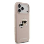 Karl Lagerfeld Liquid Silicone Double Heads MagSafe Pink Kryt iPhone 17 Pro Max