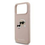 Karl Lagerfeld Liquid Silicone Double Heads MagSafe Pink Kryt iPhone 17 Pro Max