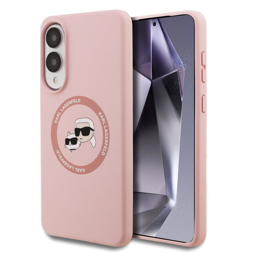 Karl Lagerfeld Liquid Silicone Double Heads MagSafe Pink Kryt Samsung Galaxy S25 Edge