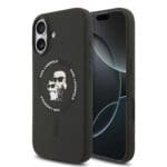 Karl Lagerfeld Liquid Silicone Karl and Choupette MagSafe Black Kryt iPhone 17