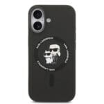 Karl Lagerfeld Liquid Silicone Karl and Choupette MagSafe Black Kryt iPhone 17