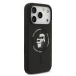 Karl Lagerfeld Liquid Silicone Karl and Choupette MagSafe Black Kryt iPhone 17 Pro