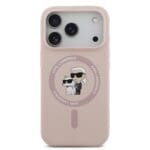 Karl Lagerfeld Liquid Silicone Karl and Choupette MagSafe Pink Kryt iPhone 17 Pro