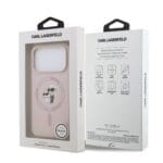 Karl Lagerfeld Liquid Silicone Karl and Choupette MagSafe Pink Kryt iPhone 17 Pro