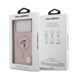 Karl Lagerfeld Liquid Silicone Karl and Choupette MagSafe Pink Kryt iPhone 17 Pro Max