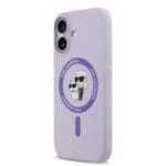 Karl Lagerfeld Liquid Silicone Karl and Choupette MagSafe Purple Kryt iPhone 17