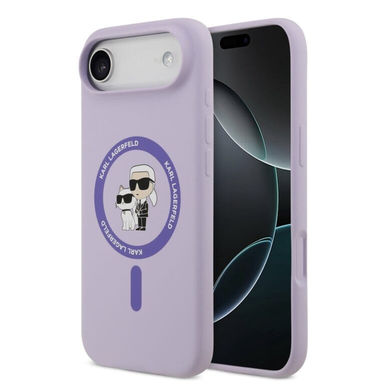 Karl Lagerfeld Liquid Silicone Karl and Choupette MagSafe Purple Kryt iPhone 17 Air