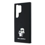 Karl Lagerfeld Liquid Silicone Metal Karl and Choupette Black Kryt Samsung Galaxy S24 Ultra