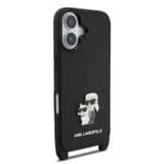 Karl Lagerfeld Saffiano Crossbody Metal Karl and Choupette Black Kryt iPhone 17