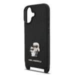 Karl Lagerfeld Saffiano Crossbody Metal Karl and Choupette Black Kryt iPhone 17